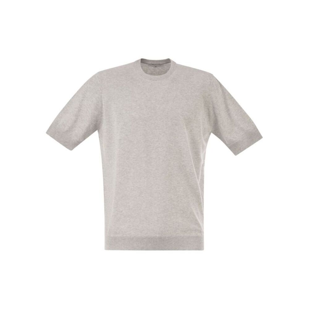 Pt Torino Men Cotton Knit T-Shirt With Ribbed Finishes